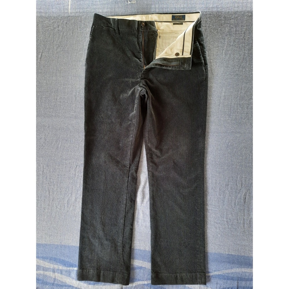 Polo Ralph Lauren Men 32x32 Charcoal Black Stretch Classic Fit Corduroy Pants